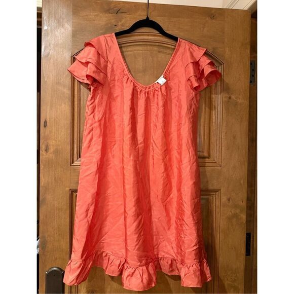 Club Monaco Silk Ruffle Sleeve Dress - Size 8 - Picture 2 of 6
